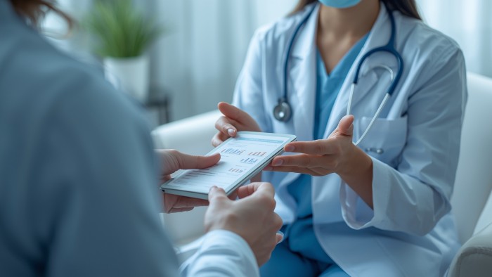 Consultation médicale bienveillante avec explications sur les précautions à prendre avec les médicaments