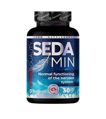 Flacon du complement Sedamin, 30 gelules, formule Swiss Quality pour le fonctionnement normal du systeme nerveux