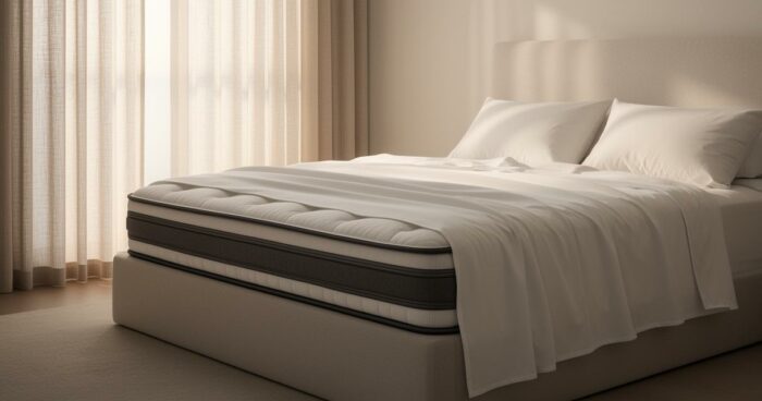 Matelas hybride combinant ressorts ensachés et latex naturel